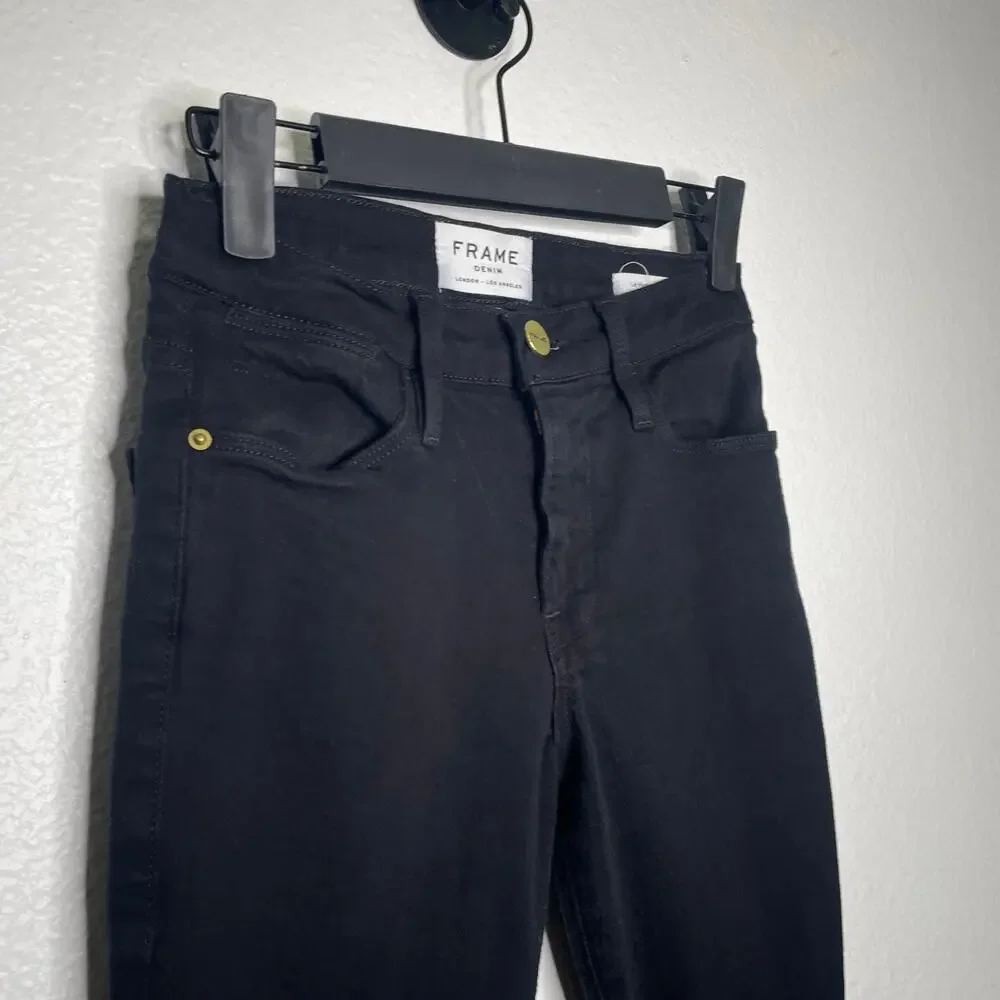 Frame Womens Jeans Size 24 Black Le High Skinny Leg Denim Casual Wear